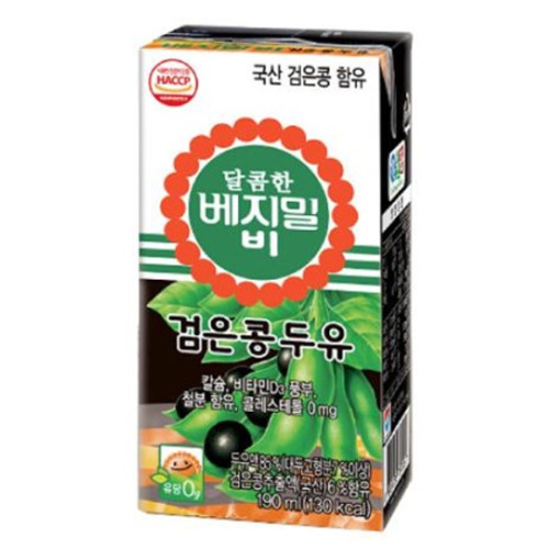 정식품 베지밀 검은콩 B 달콤한맛 190ml x 24팩 두유